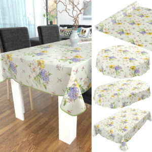 Tischdecke Blumen Straus Grün abwischbar Wachstuch Wachstuchtischdecke