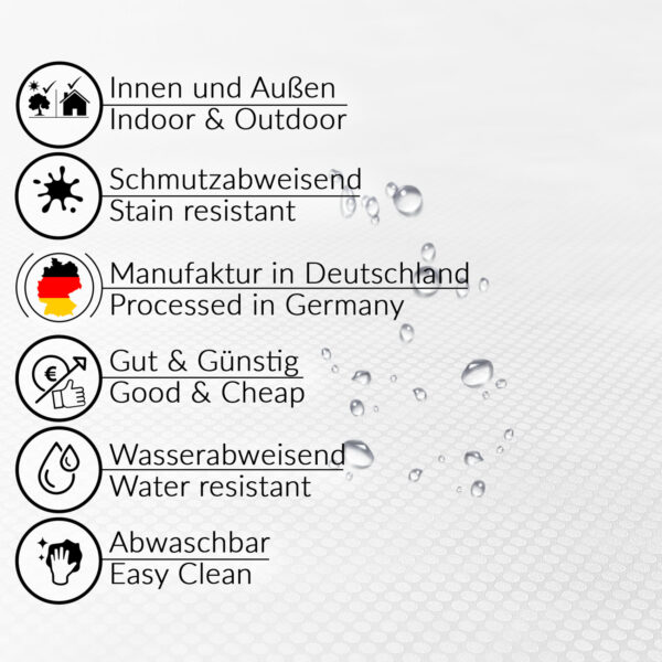 Tischdecke Punkte Relief Textiloptik Weiß abwaschbar Wachstuch Wachstuchtischdecke