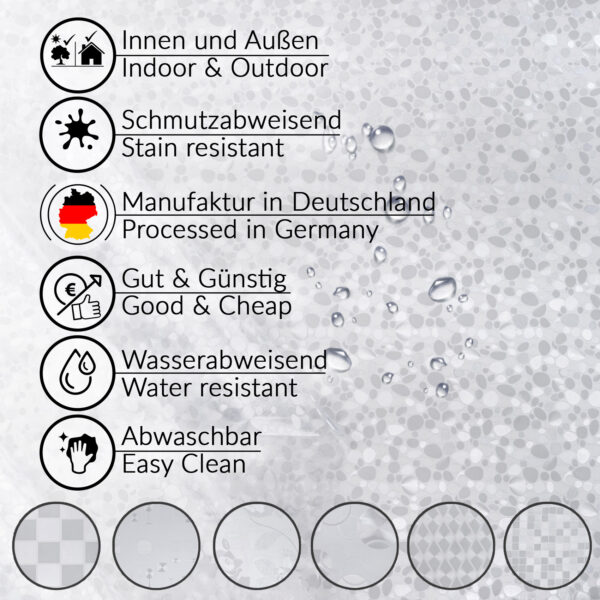 Durchsichtige Tischdecke Steine Muster 0,2 mm Halb-Transparent Glasklar transparent