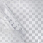 Durchsichtige Tischdecke Karo Groß 0,2 mm Halb-Transparent Glasklar, transparent