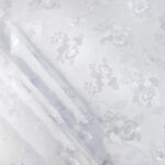 Durchsichtige Tischdecke Blumen 0,2 mm Halb-Transparent Glasklar, transparent
