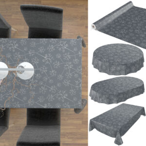 Wachstuch Tischdecke abwaschbar Wachstischdecke Outdoor Tischdecke Gartentischdecke Pusteblume Edel Anthrazit