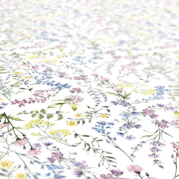 Wachstuch Tischdecke abwaschbar Feld Blumen Weiß Wachstischdecke Outdoor Tischdecke Gartentischdecke