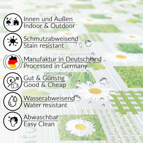 Tischdecke Karo Kamille Grün abwischbar Wachstuch Wachstuchtischdecke