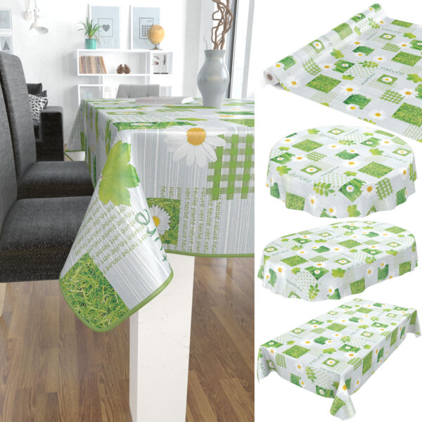 Tischdecke Karo Kamille Grün abwischbar Wachstuch Wachstuchtischdecke