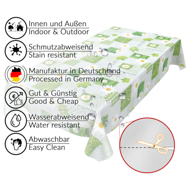 Tischdecke Karo Kamille Grün abwischbar Wachstuch Wachstuchtischdecke
