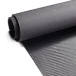 Gummimatte Meterware SBR Feinriefenmatte Bodenbelag Fein Riefen -Rillen -Rippen Schwarz 3mm Stark 100 cm Breite