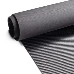 Gummimatte Meterware SBR Feinriefenmatte Bodenbelag Fein Riefen -Rillen -Rippen Schwarz 3mm Stark 100 cm Breite