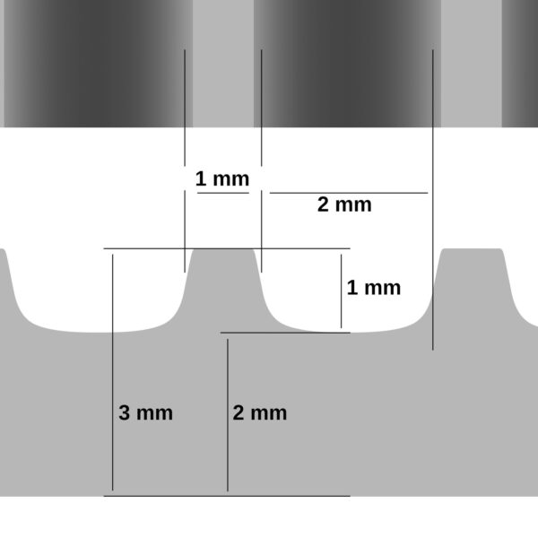 Gummimatte Meterware SBR Feinriefenmatte Bodenbelag Fein Riefen -Rillen -Rippen Schwarz 3mm Stark 100 cm Breite