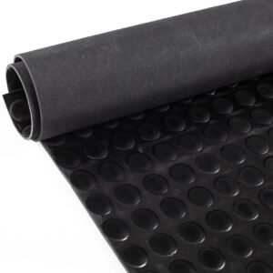 Gummi Gummimatte SBR Schutzmatte Bodenbelag Noppen Muster Schwarz 3mm Stark 100 cm Breite Gummiläufer