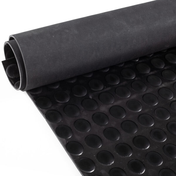 Gummi Gummimatte SBR Schutzmatte Bodenbelag Noppen Muster Schwarz 3mm Stark 100 cm Breite Gummiläufer