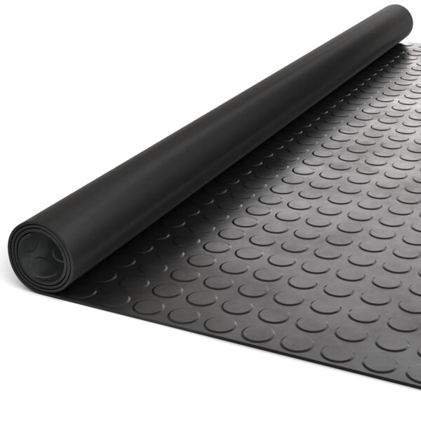 Gummi Gummimatte SBR Schutzmatte Bodenbelag Noppen Muster Schwarz 3mm Stark 100 cm Breite Gummiläufer