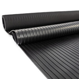 Gummimatte Gummiläufer Bodenmatte SBR Schutzmatte Bodenbelag Breitriefen 3mm Stark 100 cm Breite