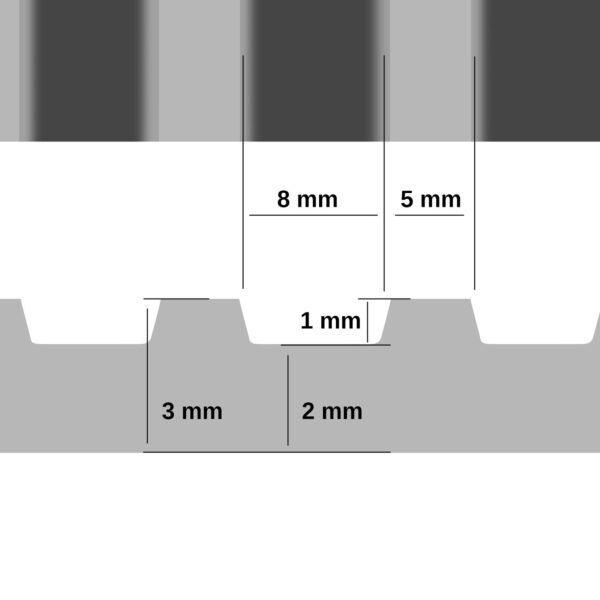 Gummimatte Gummiläufer Bodenmatte SBR Schutzmatte Bodenbelag Breitriefen 3mm Stark 100 cm Breite