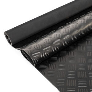 Gummimatte Gummiläufer Bodenmatte SBR Schutzmatte Bodenbelag Schach Tränen Riffelblech Optik Schwarz 3mm Stark 100 cm Breite
