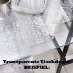 Durchsichtige Tischdecke Blumen 0,2 mm Halb-Transparent Glasklar, transparent