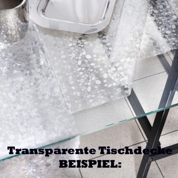 Durchsichtige Tischdecke Blumen 0,2 mm Halb-Transparent Glasklar, transparent