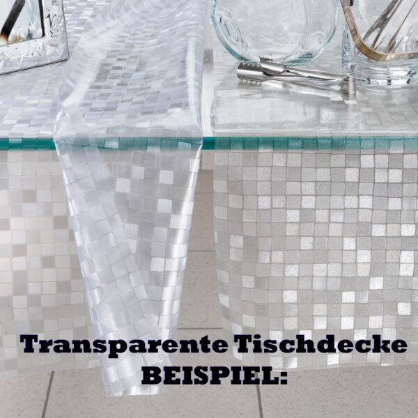 Durchsichtige Tischdecke Blumen 0,2 mm Halb-Transparent Glasklar, transparent