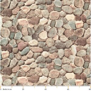 Badematte Weichschaummatte Kieselsteine Mehrfarbig Breite 80cm Meterware Schaummatte Bad