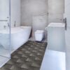 Badematte Weichschaummatte Badvorleger 3D Holz Grau-Braun Breite 65cm Meterware