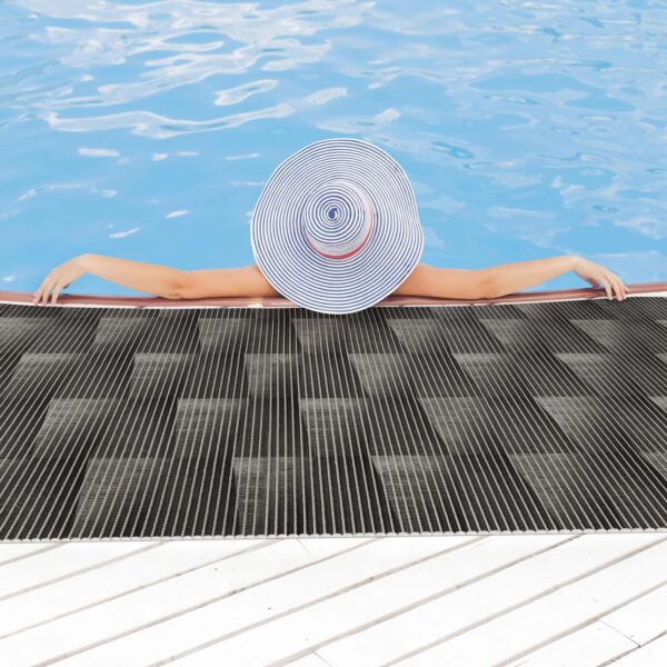 Badematte Weichschaummatte Badvorleger 3D Holz Grau-Braun Breite 65cm Meterware