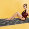Badematte Weichschaummatte Badvorleger 3D Holz Grau-Braun Breite 65cm Meterware