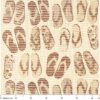 Badematte Strand Flip-Flops Beige Breite 65cm Weichschaummatte von der Rolle