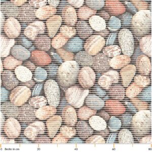 Weichschaummatte Badematte Badteppich Steine Kiesel Mehrfarbig Breite 80cm Meterware
