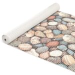 Weichschaummatte Badematte Badteppich Steine Kiesel Mehrfarbig Breite 80cm Meterware