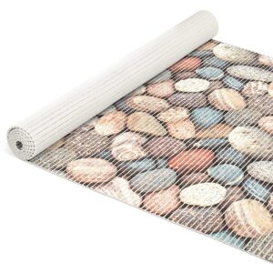 Weichschaummatte Badematte Badteppich Steine Kiesel Mehrfarbig Breite 80cm Meterware