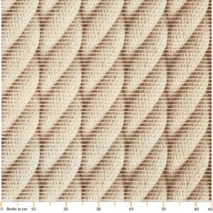 Badematte Weichschaummatte Badläufer Jute Marine Seil Beige Breite 65cm Meterware