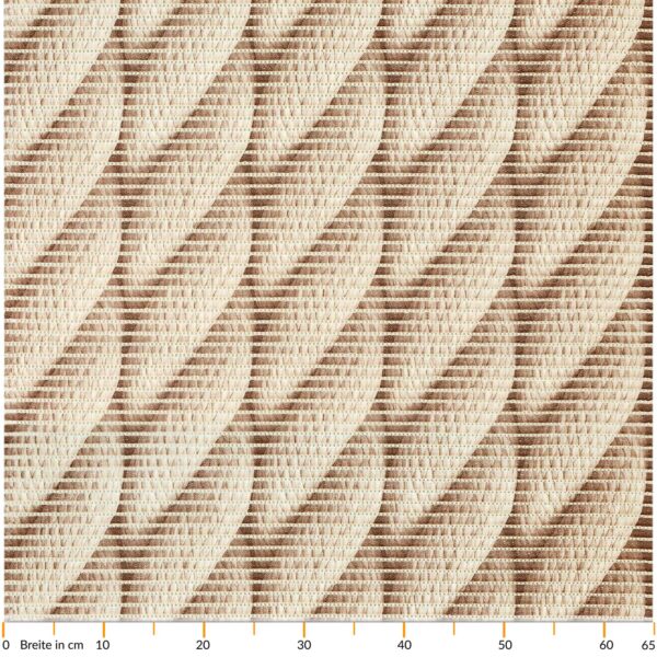 Badematte Weichschaummatte Badläufer Jute Marine Seil Beige Breite 65cm Meterware
