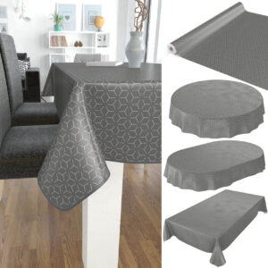 abwaschbare Tischdecke Symmetrie New York Anthrazit Wachstuch Wachstuchtischdecke