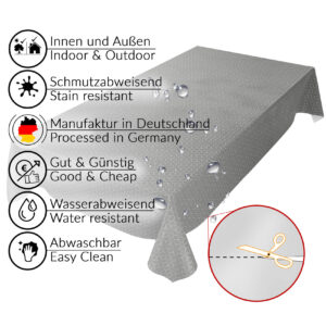 abwaschbare Tischdecke Symmetrie New York Anthrazit Wachstuch Wachstuchtischdecke