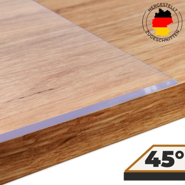 Tischfolie Rund 2mm Tischschutzfolie Durchsichtige Tischdecke abgeschrägte Kante V-Kante 45°