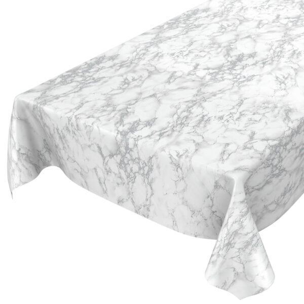 Tischdecke Marmor Silber abwischbar Wachstuch Wachstuchtischdecke