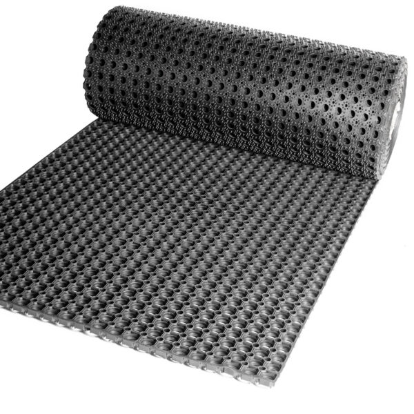Ringgummimatte Meterware Ringmatte Wabenmatte Gummimatte Schwarz Breite 100cm