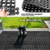 Ringgummimatte Gummiringmatte Schmutzfangmatte Gummi Schwarz 80x120cm