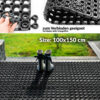 Ringgummimatte Gummiringmatte Schmutzfangmatte Gummi Schwarz 100x150cm
