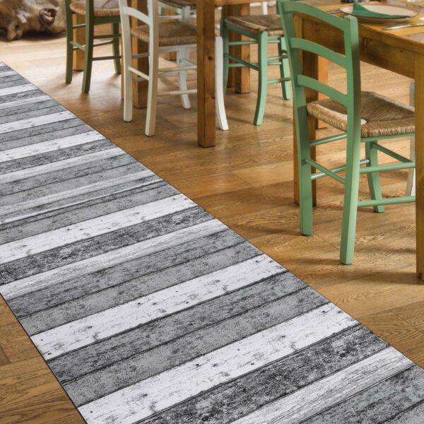 Küchenteppich Küchenläufer Wood Industry Holz Grau Breite 65cm Teppichläufer