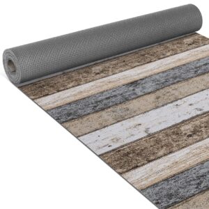 Küchenläufer Küchenteppich pflegeleicht – Wood Industry Holz Braun Breite 65cm