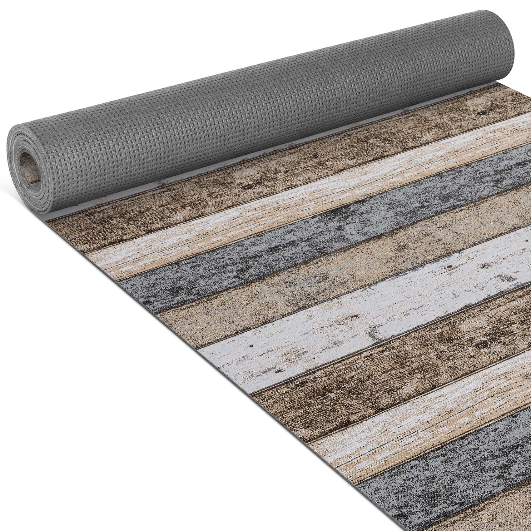 Küchenläufer Küchenteppich pflegeleicht – Wood Industry Holz Braun Breite 65cm