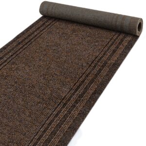 Meterware Läufer Pflegeleicht günstig Flur Teppich Braun 67cm Breit