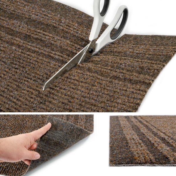 Meterware Läufer Pflegeleicht günstig Flur Teppich Braun 67cm Breit