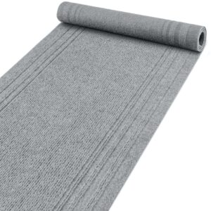 Teppichläufer Pflegeleicht Läufer Flur Schmutzfangmatte Küche Teppich Grau 67cm Breit