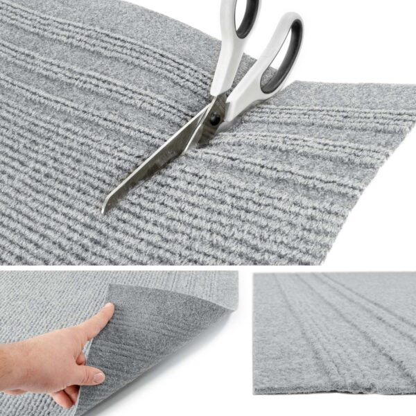 Teppichläufer Pflegeleicht Läufer Flur Schmutzfangmatte Küche Teppich Grau 67cm Breit