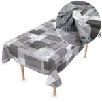 Wachstuch Tischdecke abwaschbar Wachstischdecke Emma Grau PVC frei