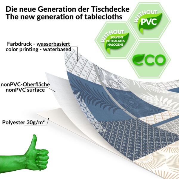 Wachstuch Tischdecke abwaschbar Wachstischdecke Camille PVC frei