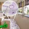 Teppichläufer Küchenläufer PVC rutschfest abwaschbar Lavendel Herz Provence Holz mehrfarbig 50cm Breit