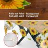 Transparente Tischdecke Vinyl Tischfolie Folie Tischschutzfolie 0,15mm mit Muster Sonnenblume Breite 140cm